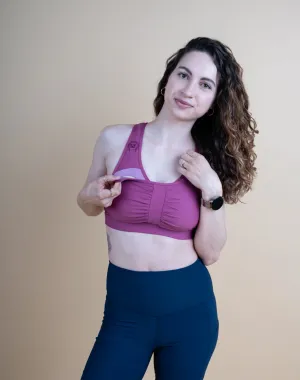 ** CLEARANCE ** Breastfeeding Sports Bra - Zahara Crop Rose