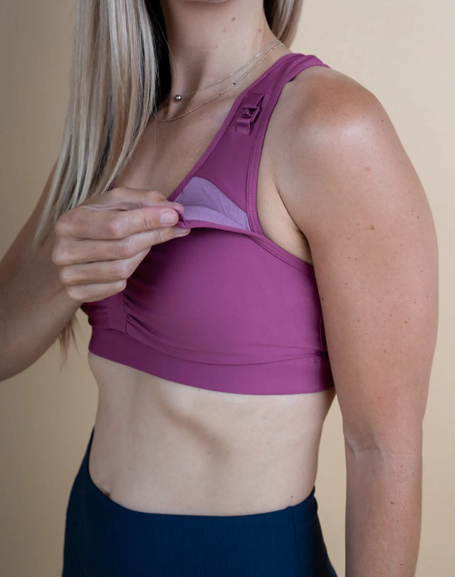 ** CLEARANCE ** Breastfeeding Sports Bra - Zahara Crop Rose