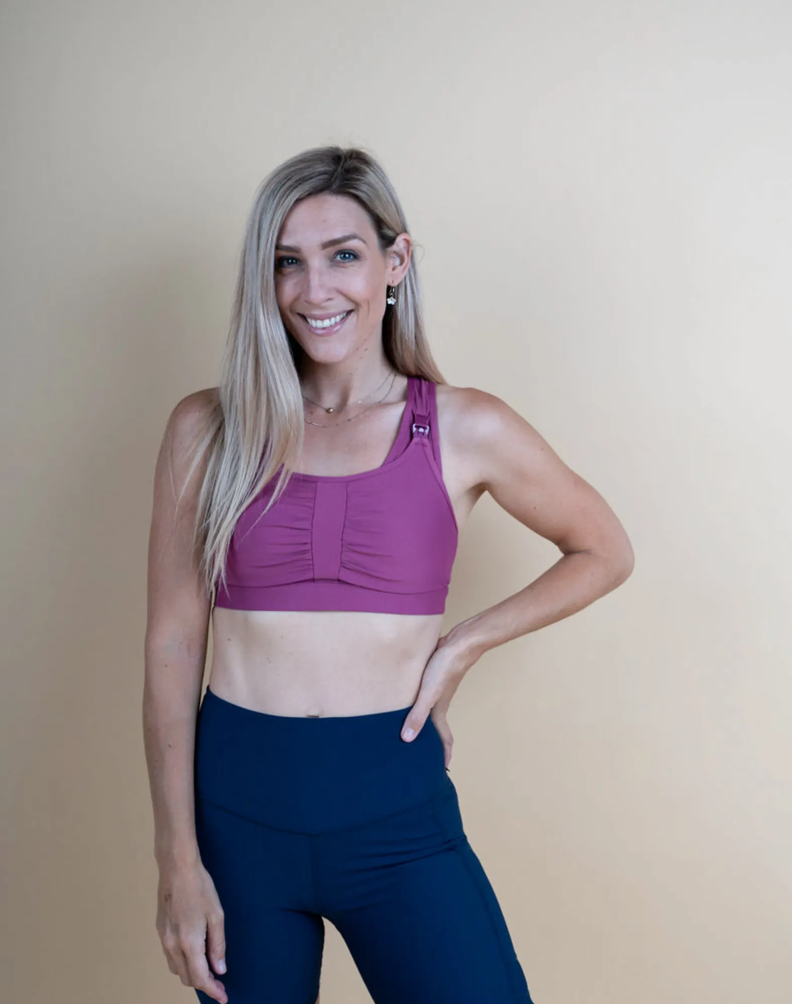 ** CLEARANCE ** Breastfeeding Sports Bra - Zahara Crop Rose