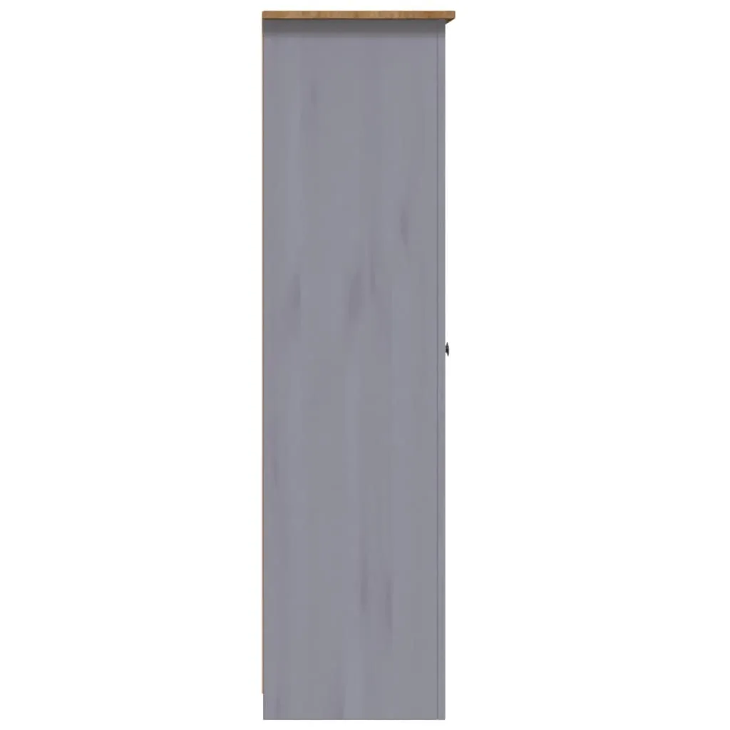 3-Door Wardrobe Grey 118x50x171.5 cm Pine Panama Range