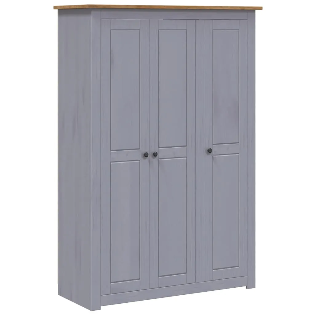 3-Door Wardrobe Grey 118x50x171.5 cm Pine Panama Range