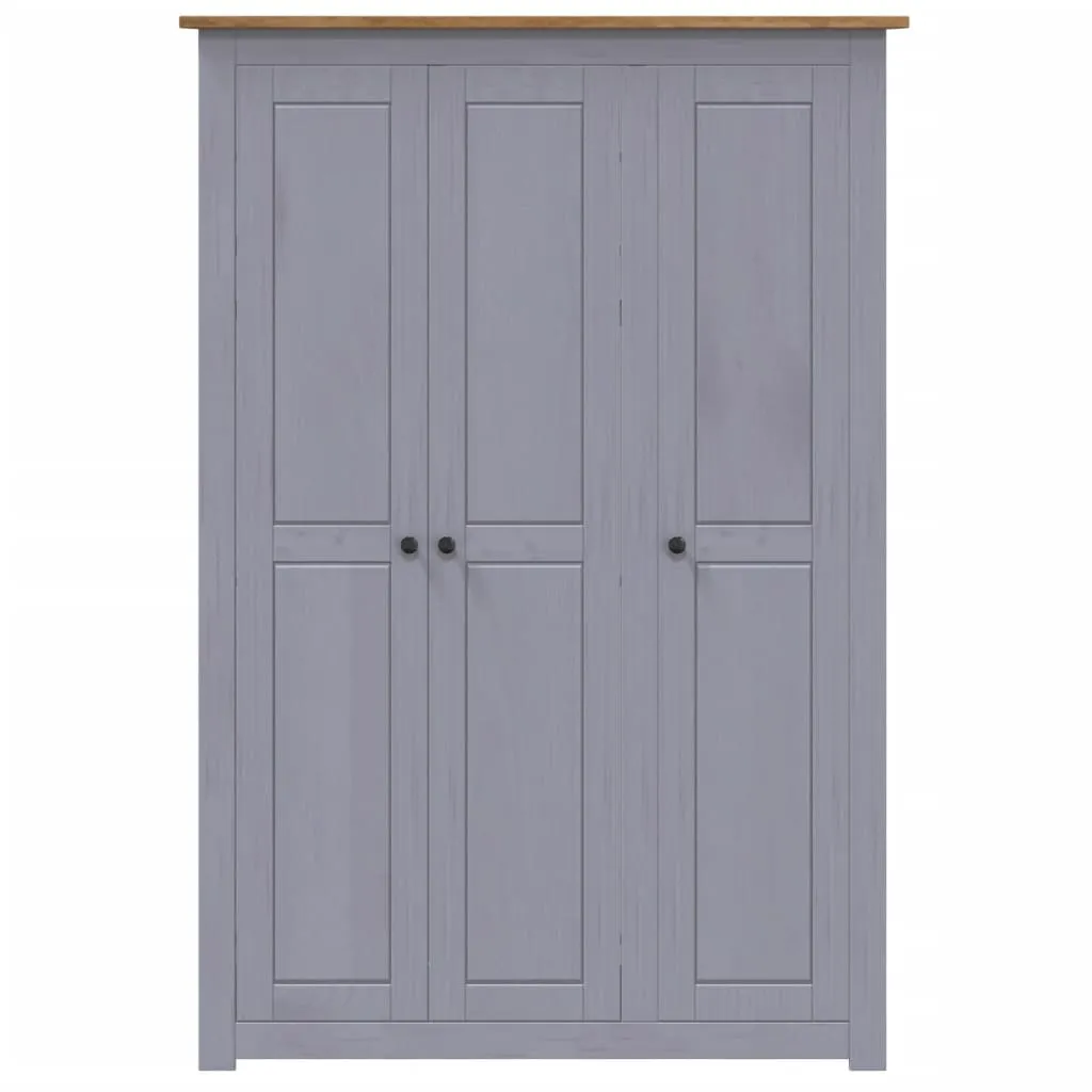 3-Door Wardrobe Grey 118x50x171.5 cm Pine Panama Range