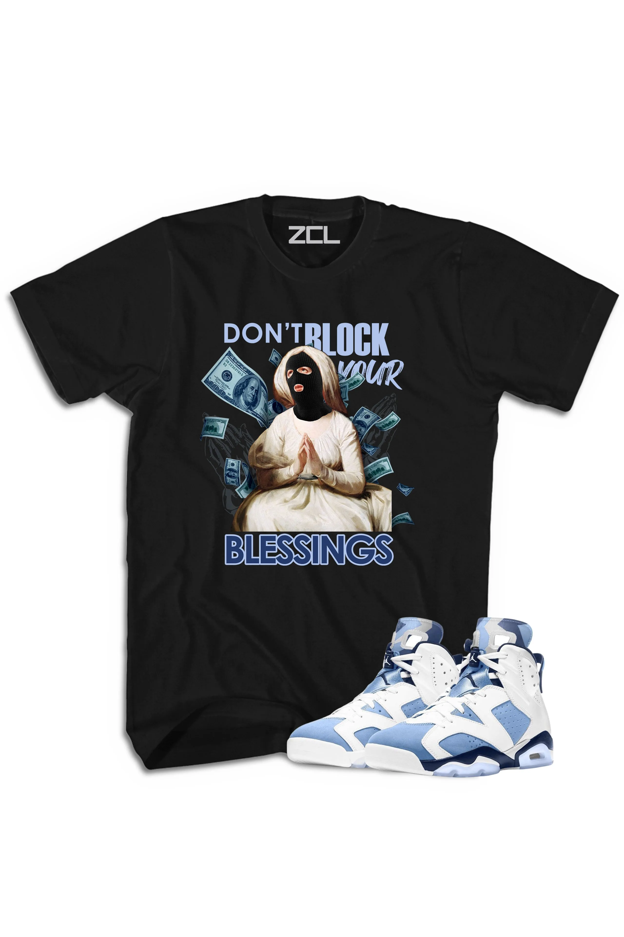 Air Jordan 6 "Don't Block Your Blessings" Tee UNC White