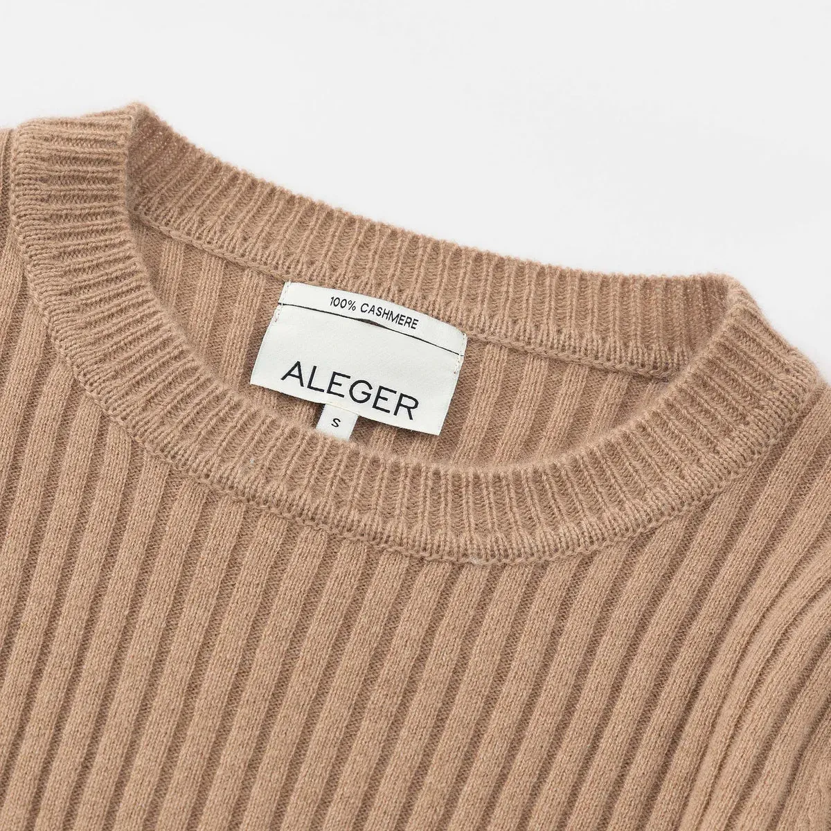 Aleger Cashmere Short Sleeve Tee in Tan