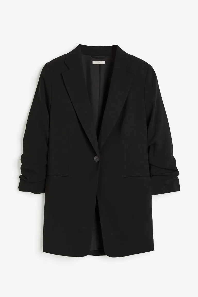 Blazer with gathered sleeves H&M