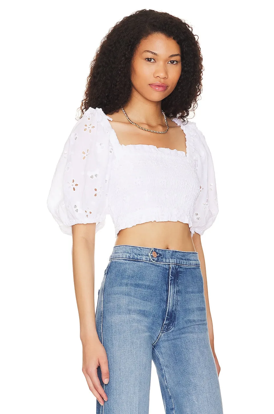 Blouse For Love & Lemons Addison, white