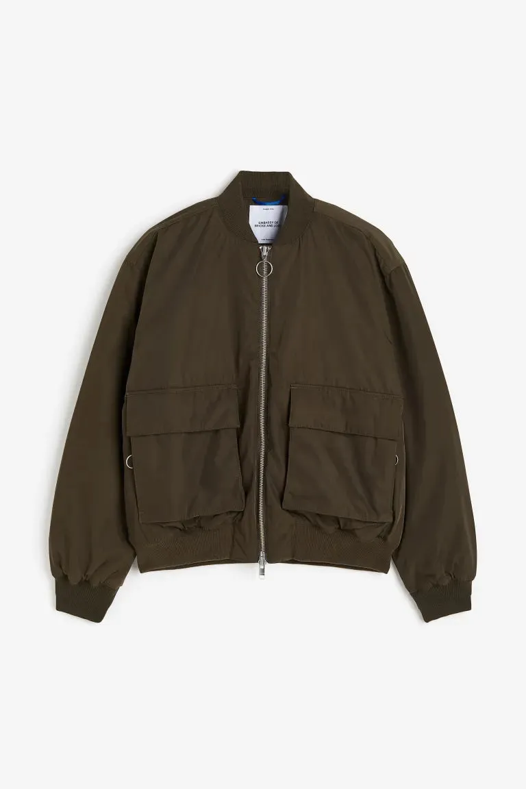 Bomber jacket mapes H&M, black