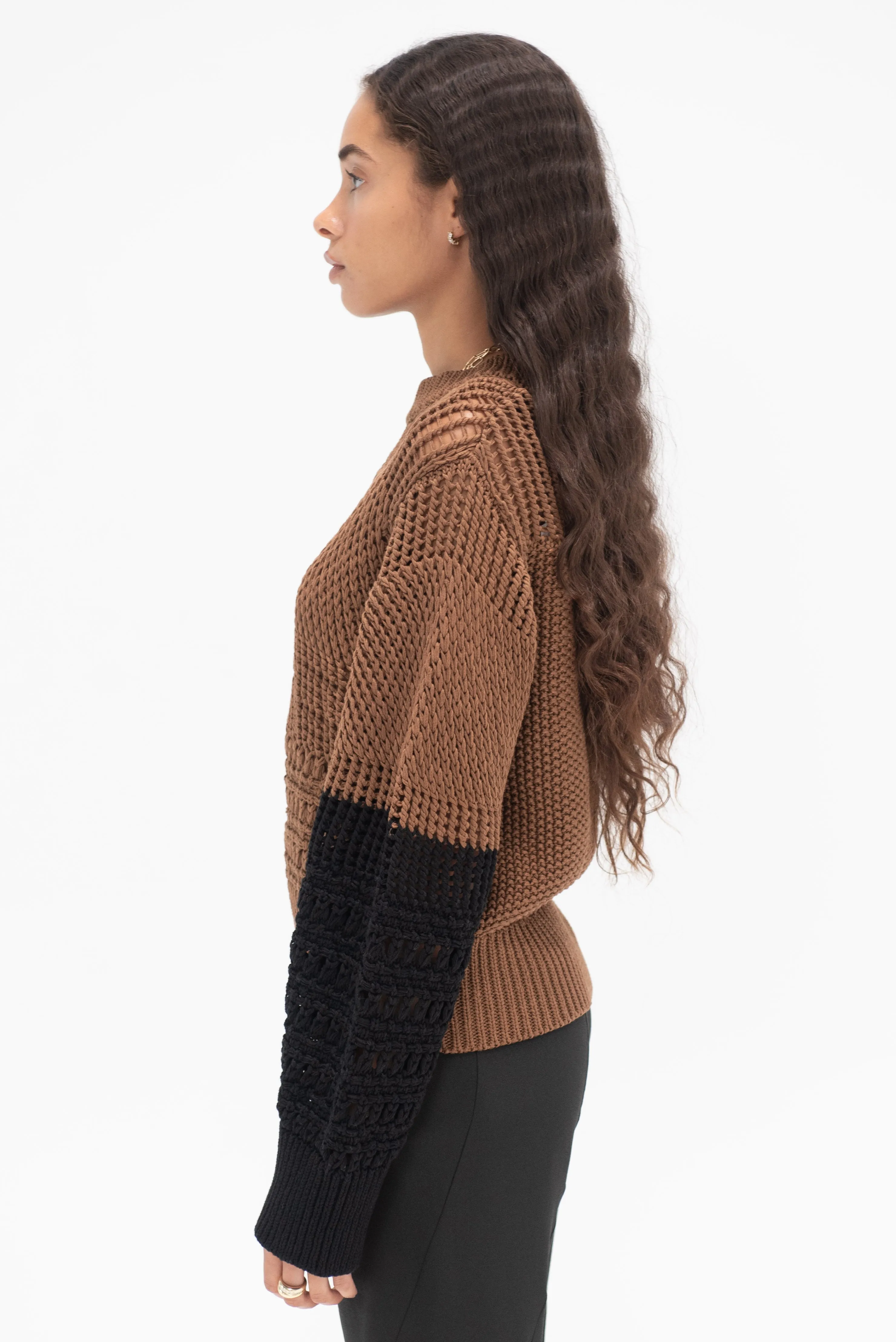 Celia Knit, Black & Brown