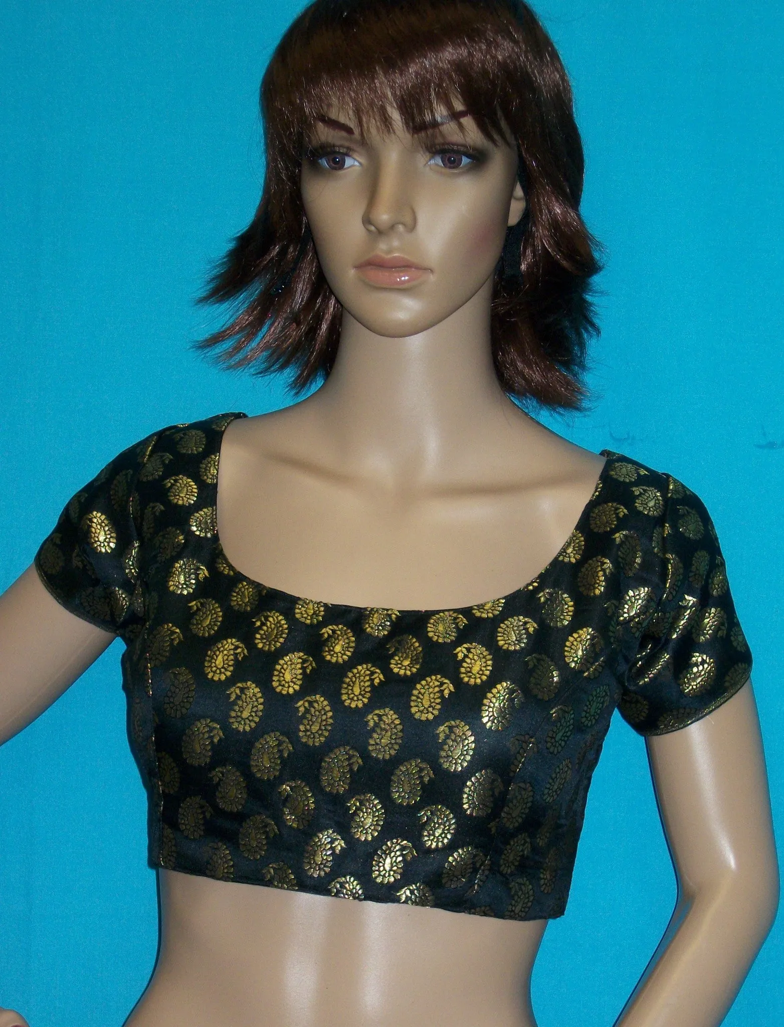 Choli 4709 Black Gold  Blouse M L XL Shieno Sarees