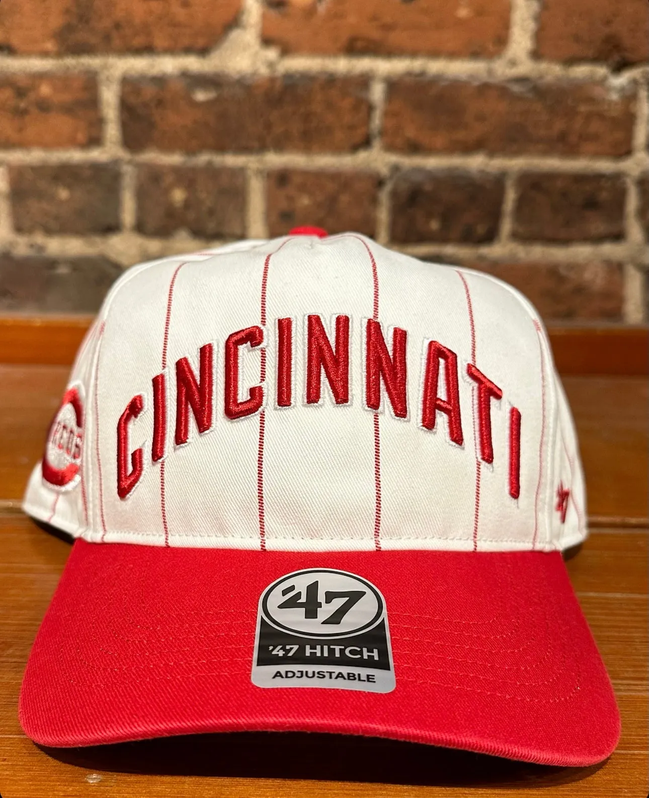 Cincinnati Reds Pinstripes Snapback Hat - 47 Brand