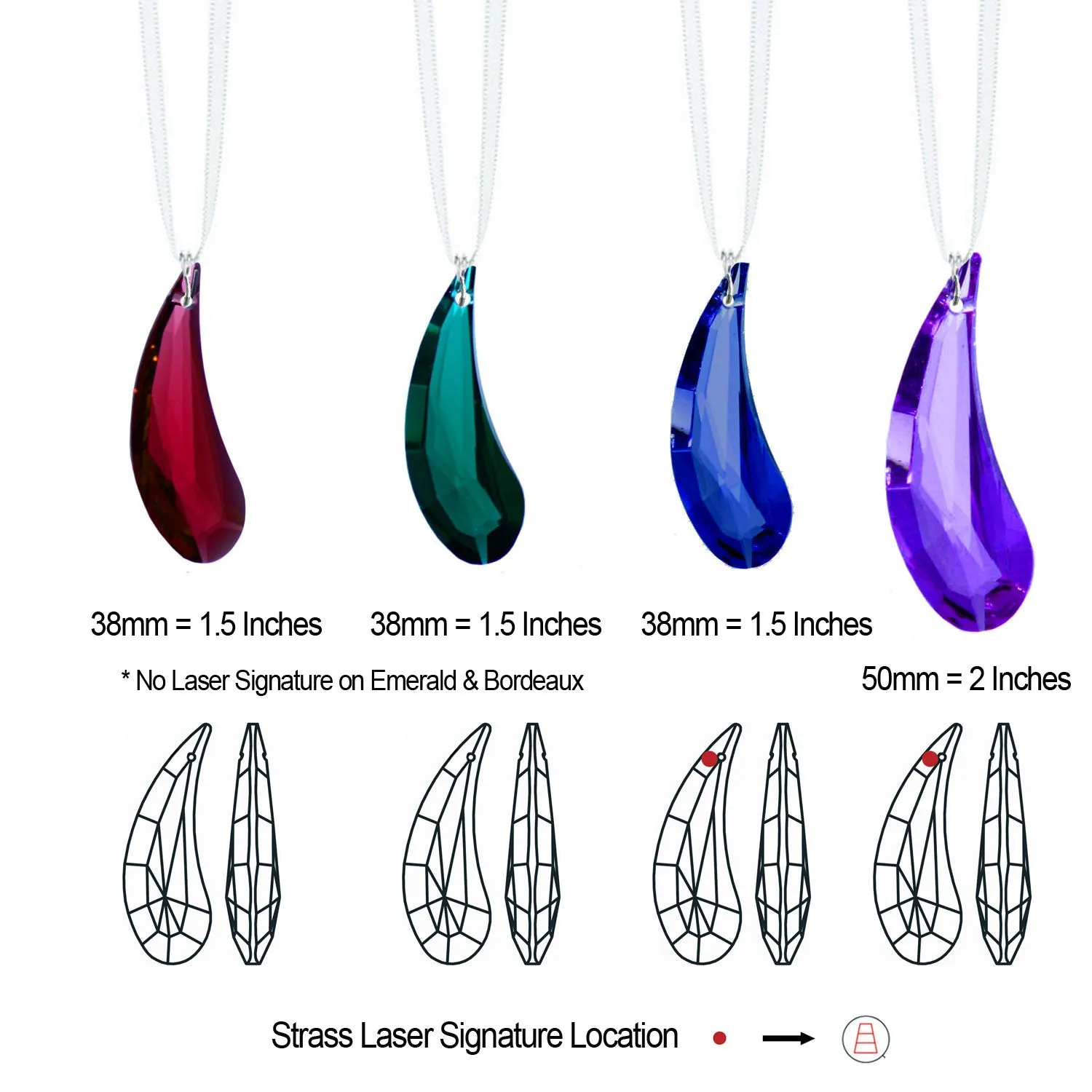 Colorful Swarovski Strass Crystal Fairy Wing Prisms (4 Pcs)