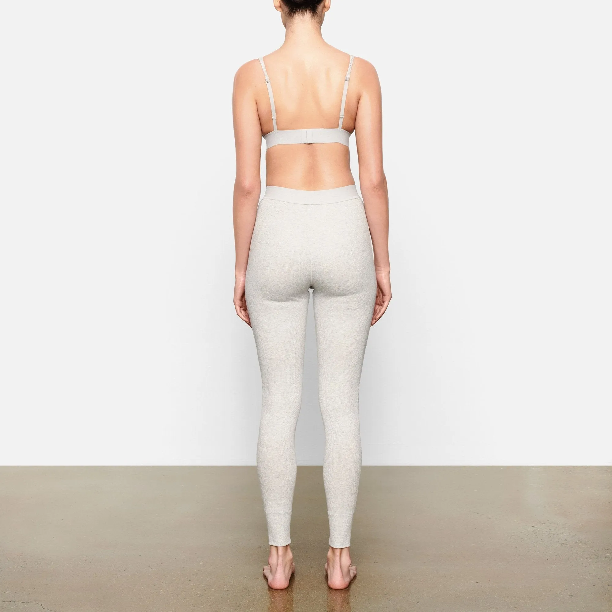 COTTON RIB LEGGING | LIGHT HEATHER GREY