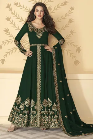 Divine Green Front Slit Party Wear Anarkali Suit