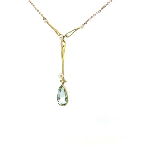 Exquisite Pearl & Aquamarine Necklet