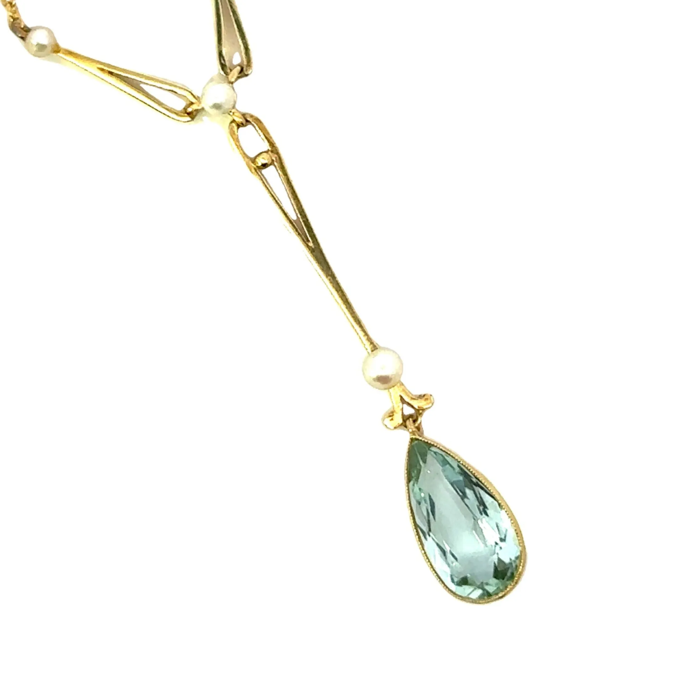 Exquisite Pearl & Aquamarine Necklet