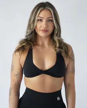 Flex Twist Sports Bra - Black