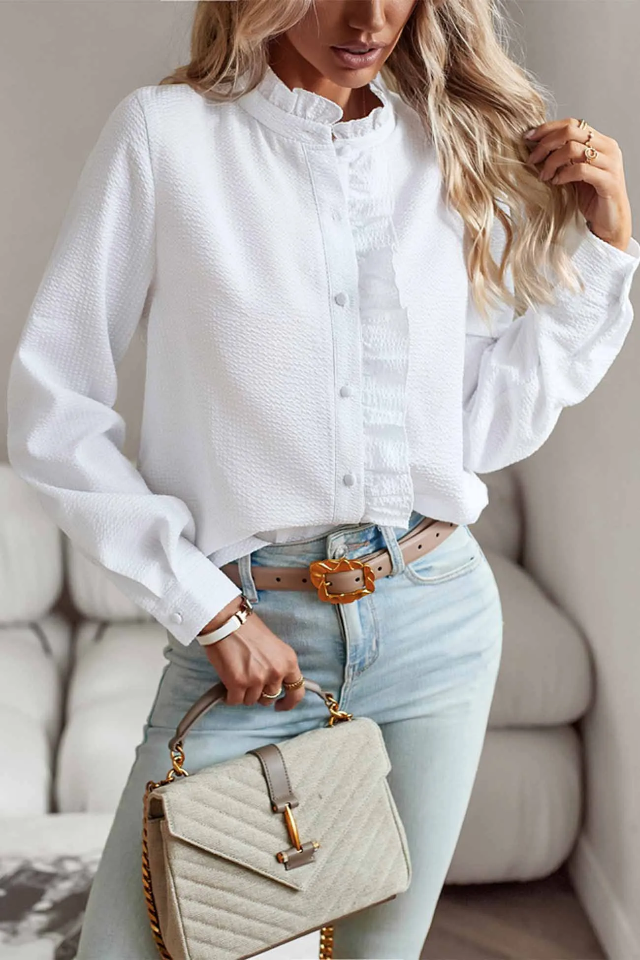 Floral Lace Long Sleeve Blouse