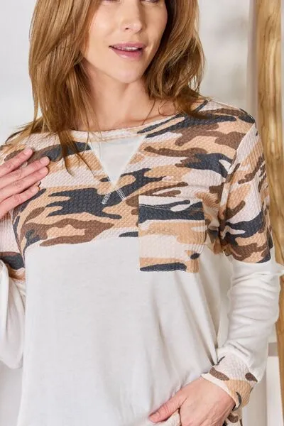 Full Size Printed Round Neck Blouse