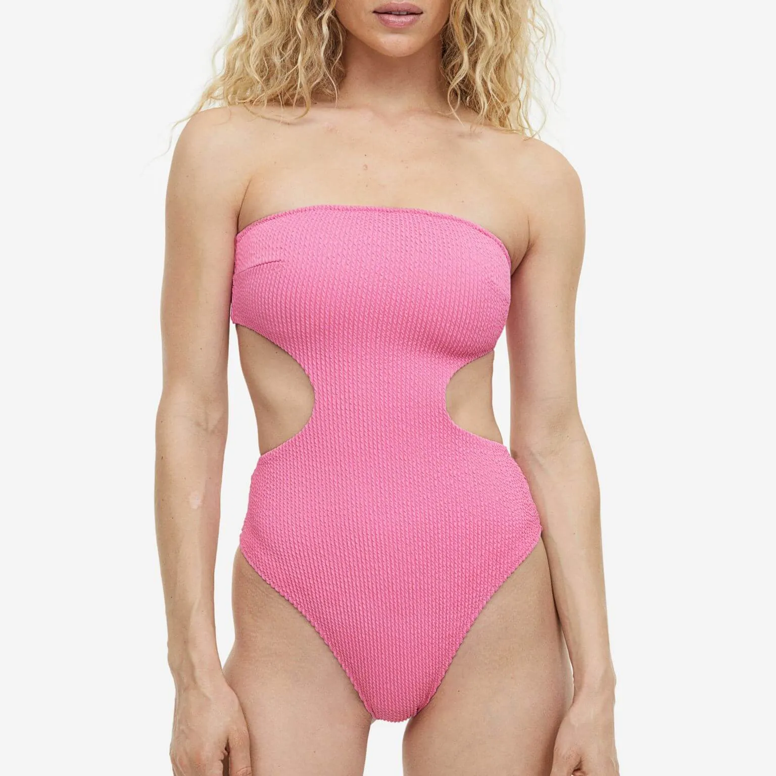 H&M Bandeau swimsuit, pink