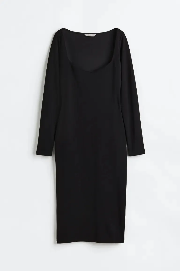 H&M bodycon dress, black