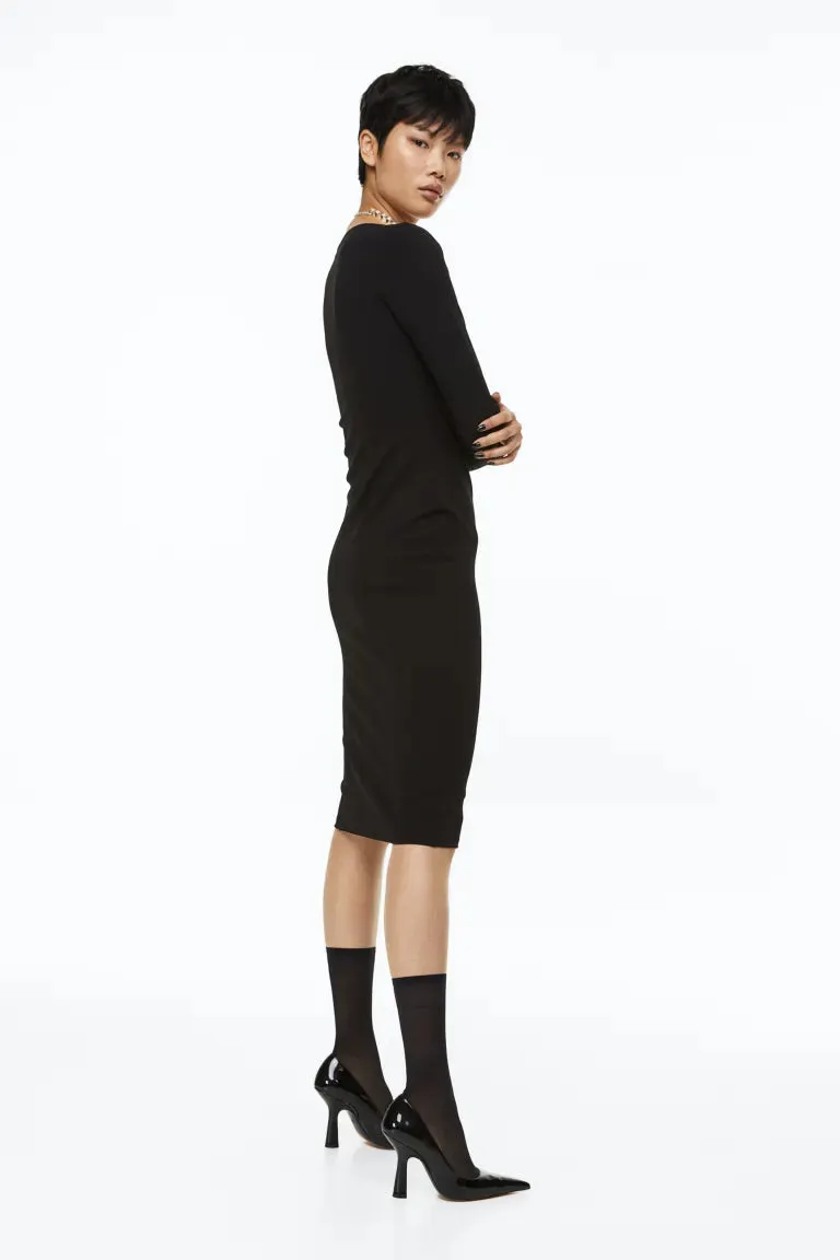 H&M bodycon dress, black