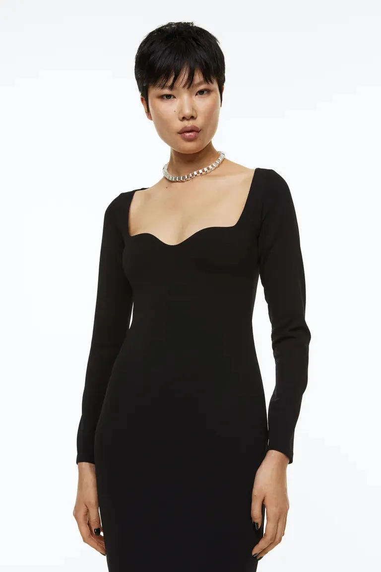 H&M bodycon dress, black