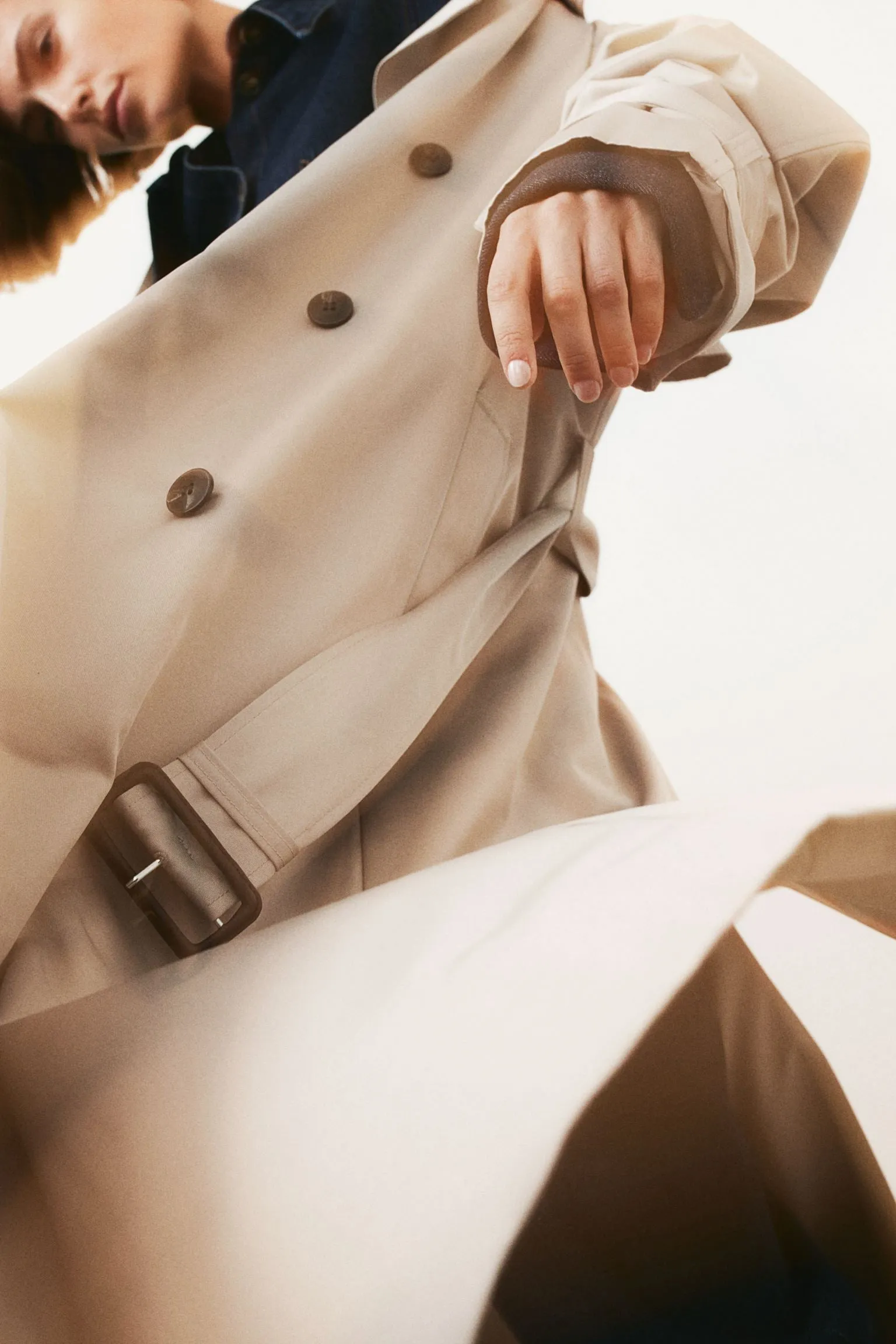 H&M Double-breasted trench coat, beige