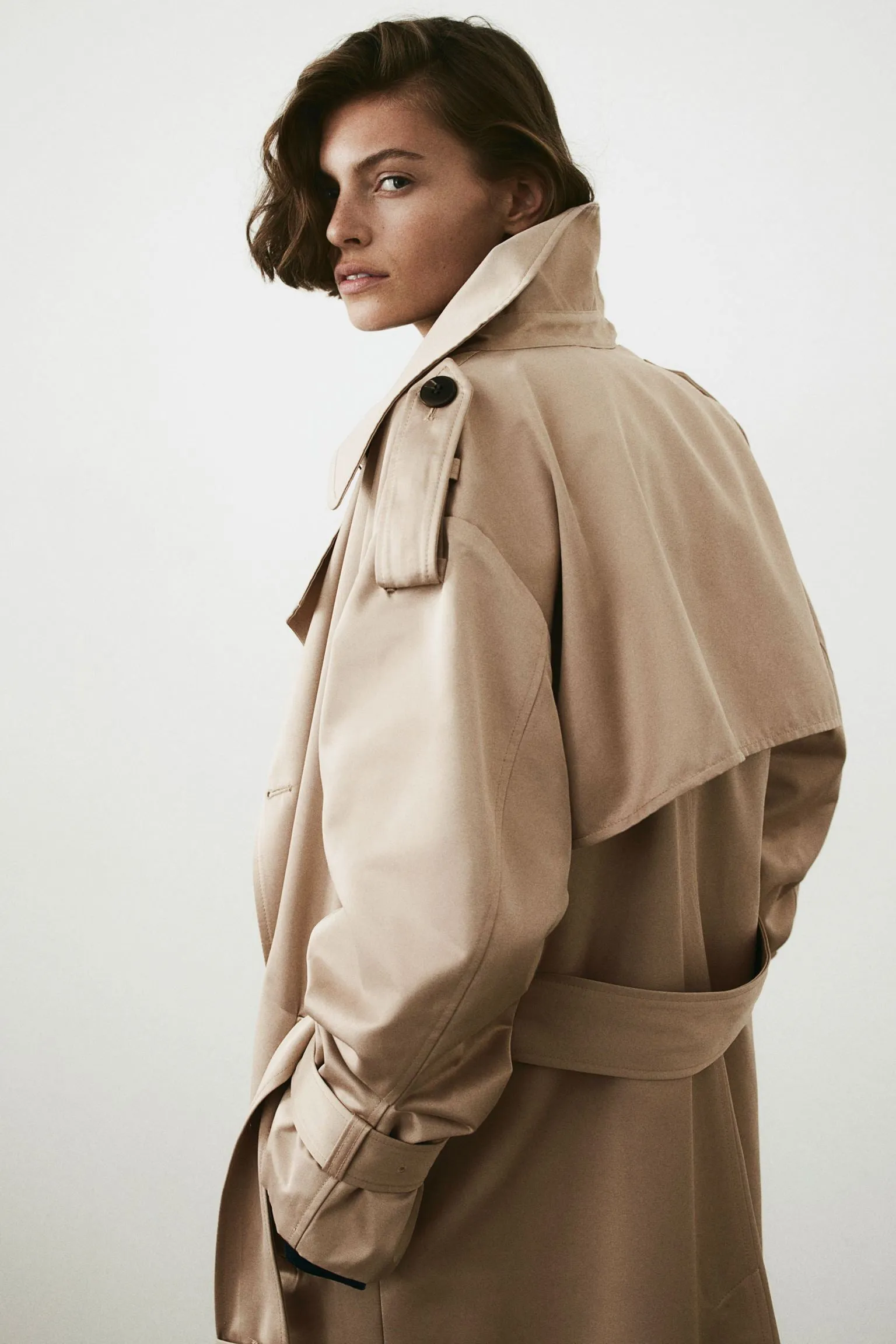 H&M Double-breasted trench coat, beige