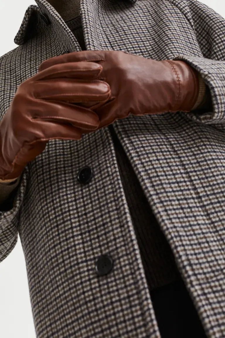 H&M leather gloves, brown