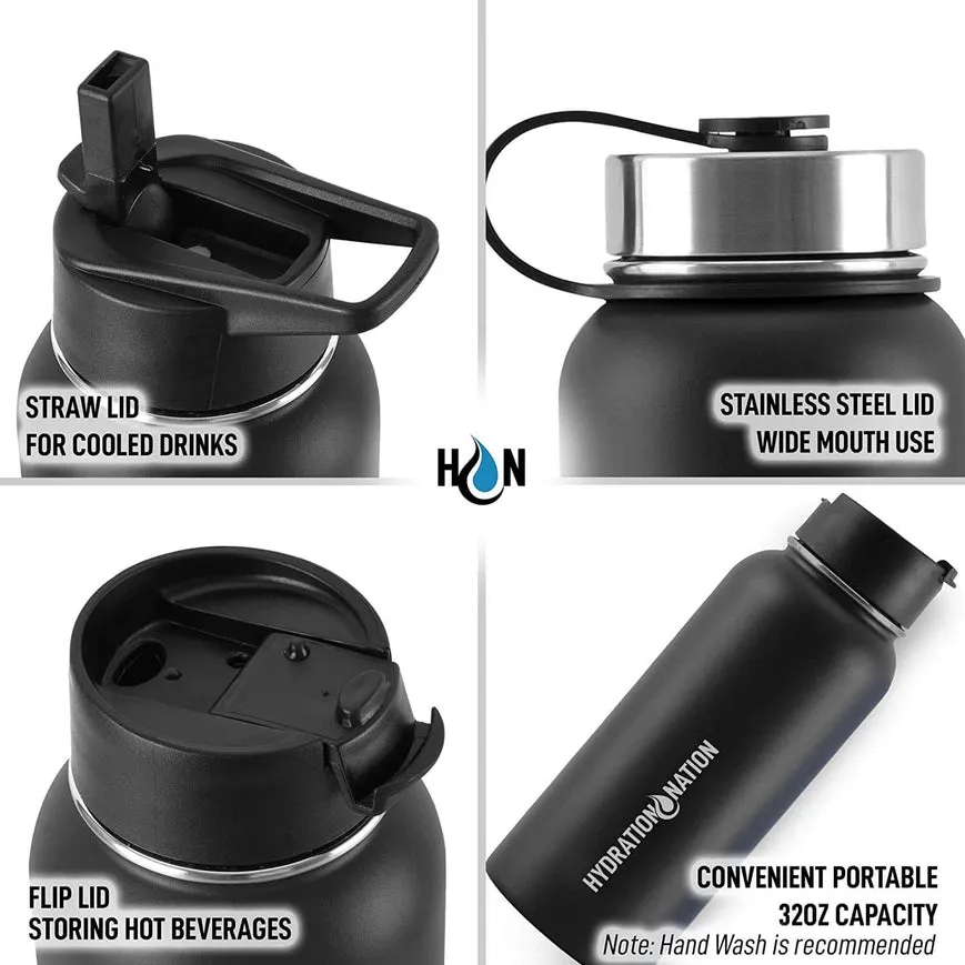 Insulated Water Bottle w/3 Lids