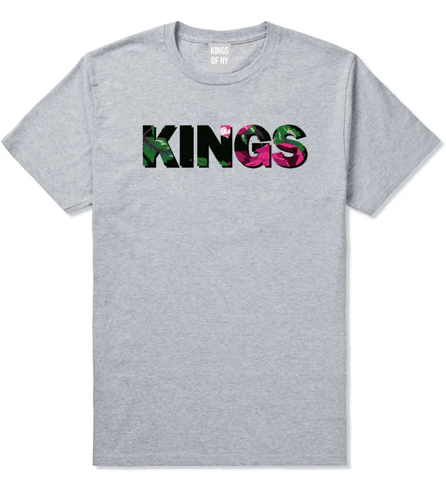 Kings Floral Print Pattern T-Shirt