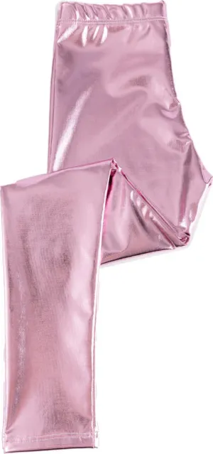 LEGGINGS METALLIC PINK 7-8