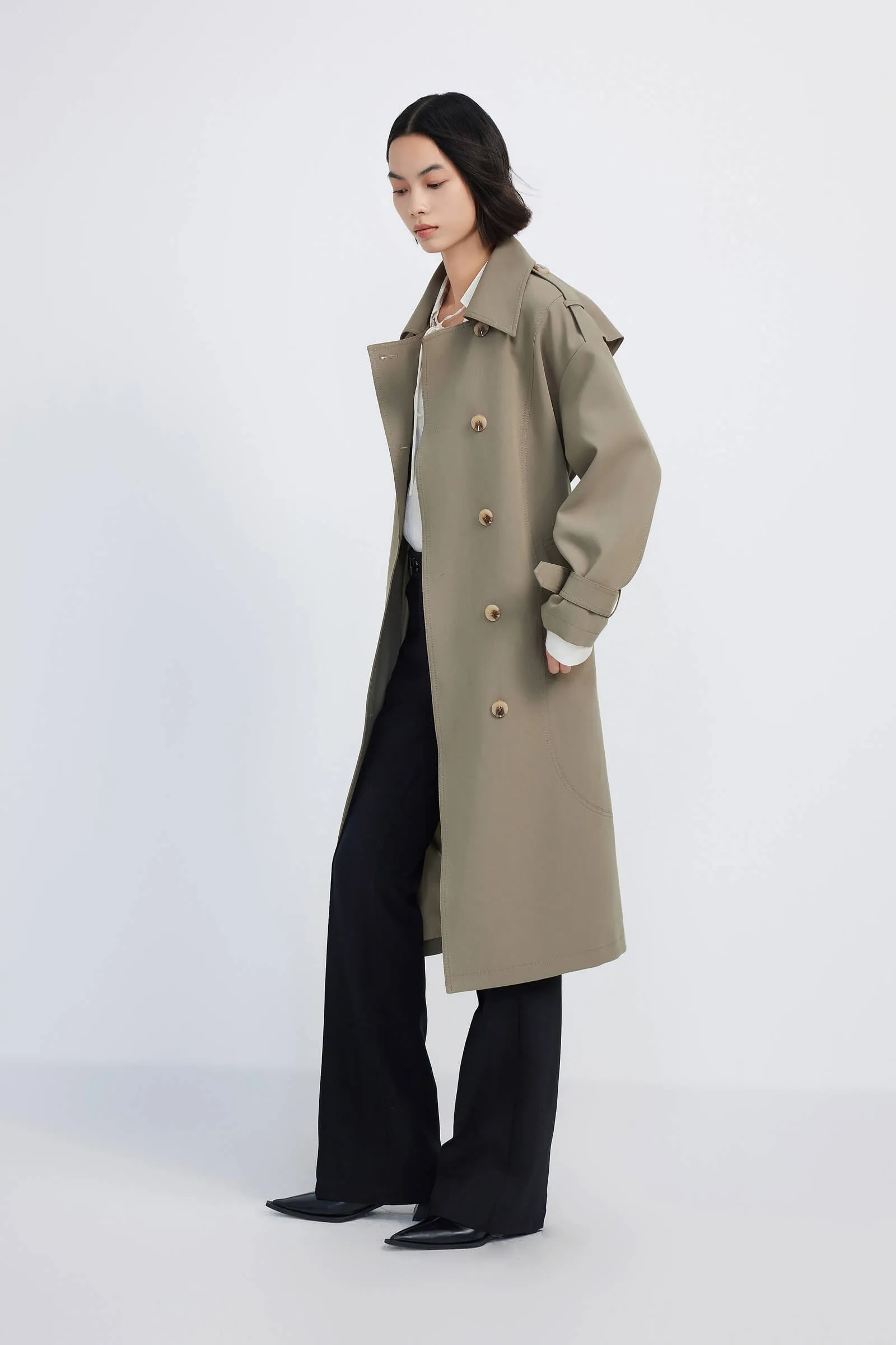 LILY Stylish Belted Trench Coat