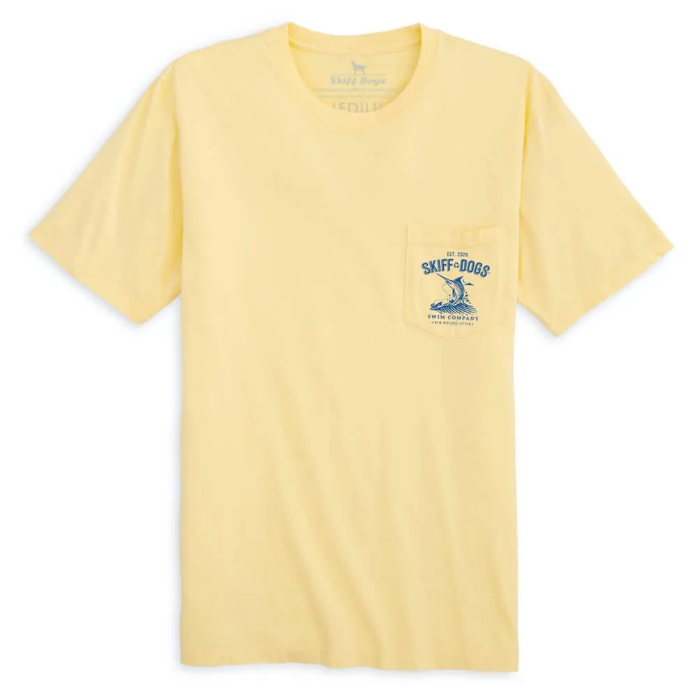 Marlin Mayhem: Pocket Short Sleeve T-Shirt - Yellow