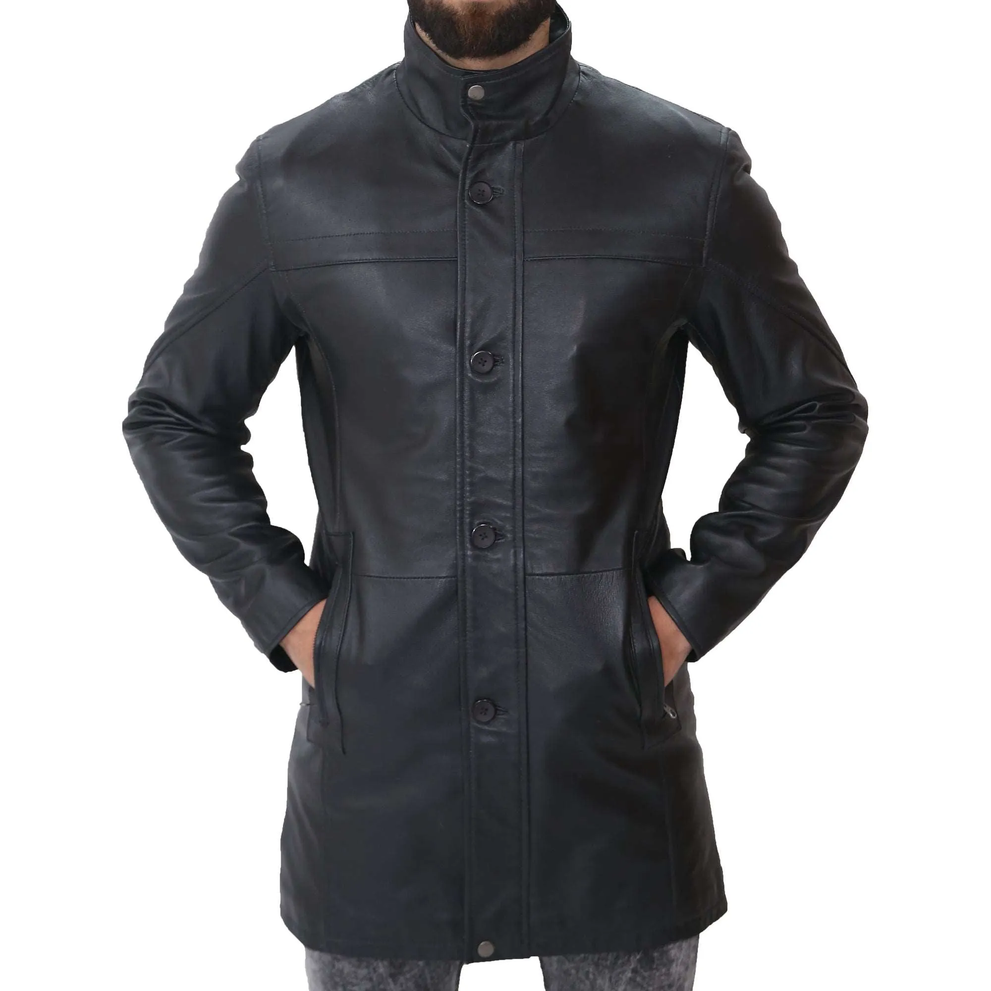 Men's Black Trench Coat