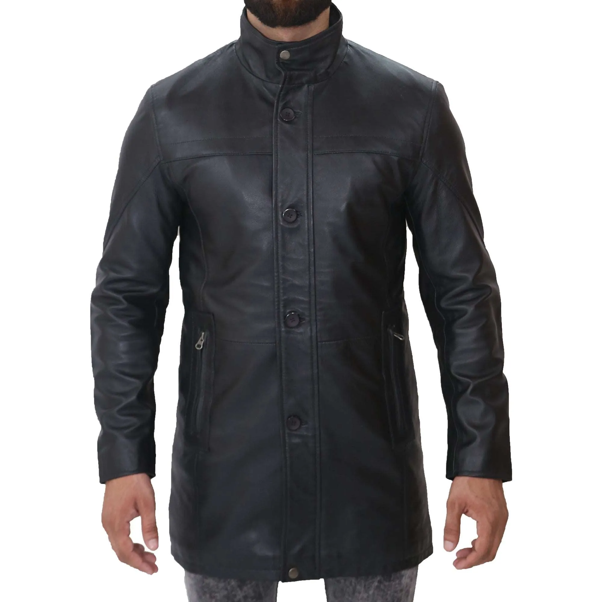 Men's Black Trench Coat