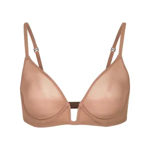 MESH ONE WIRE PLUNGE BRA | SIENNA