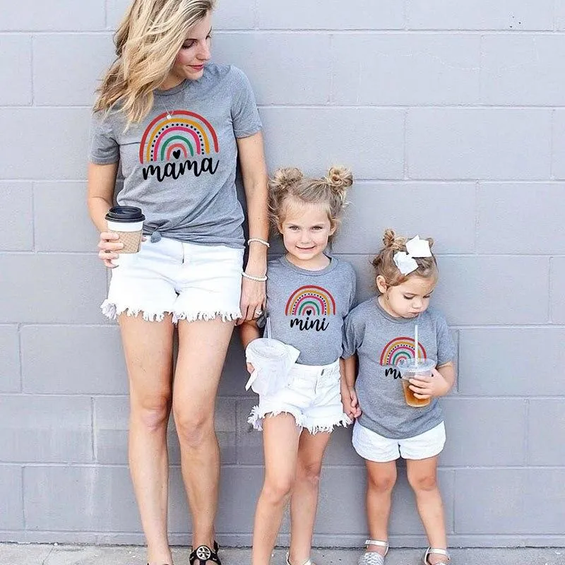 Mother Daughter Matching Cotton Casual T-Shirts Tops