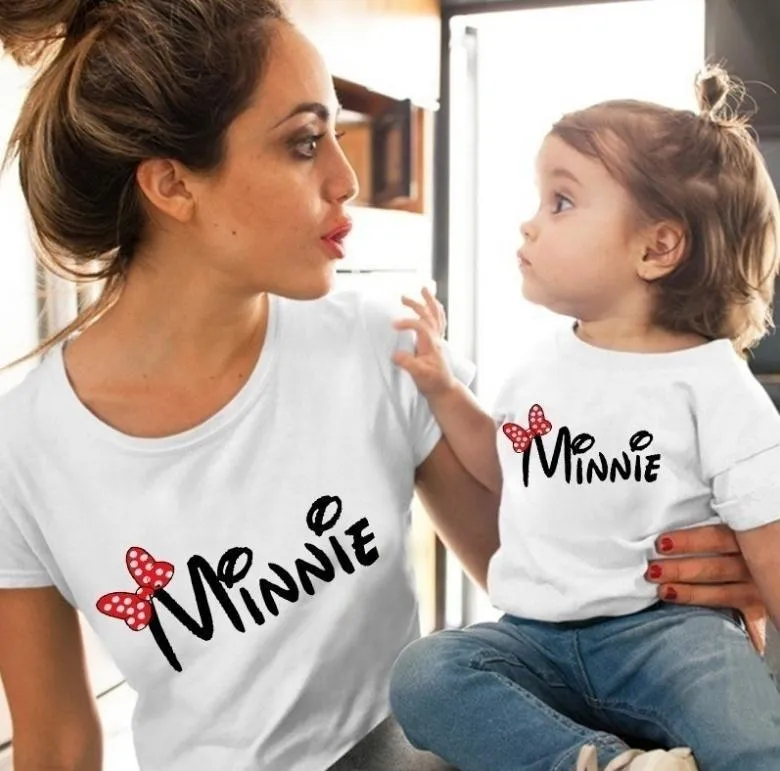 Mother Daughter Matching Cotton Casual T-Shirts Tops