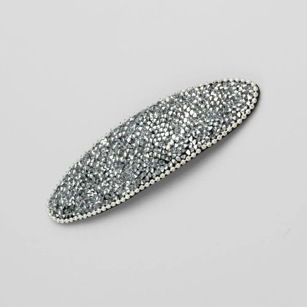 Oval Crystal Sparkle Snap Clip