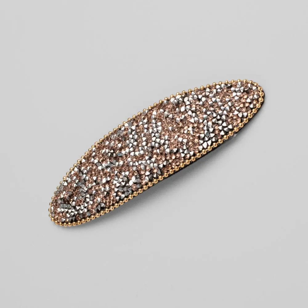 Oval Crystal Sparkle Snap Clip