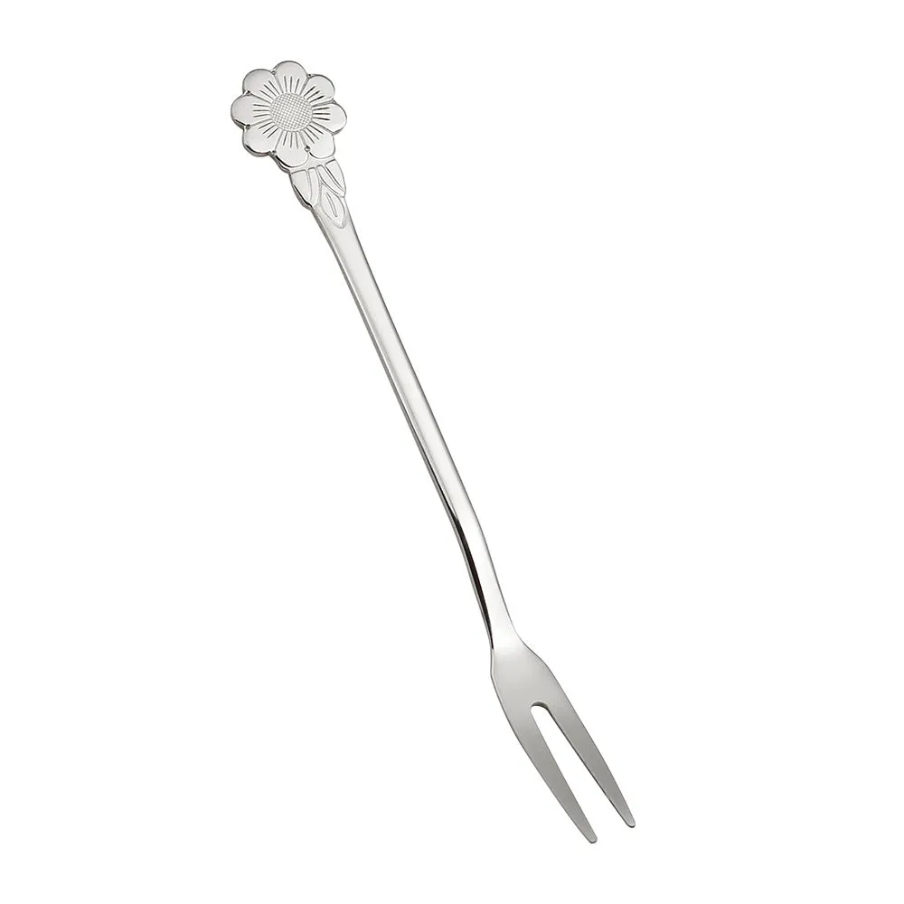 Q Stainless Steel Creative Fruit Fork Two-Tooth Fork Dessert Fork Household Fruit Toothpick Cake Fork