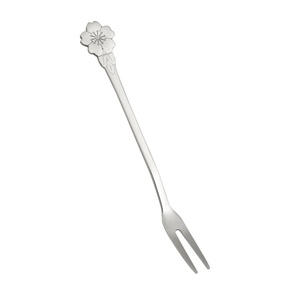 Q Stainless Steel Creative Fruit Fork Two-Tooth Fork Dessert Fork Household Fruit Toothpick Cake Fork