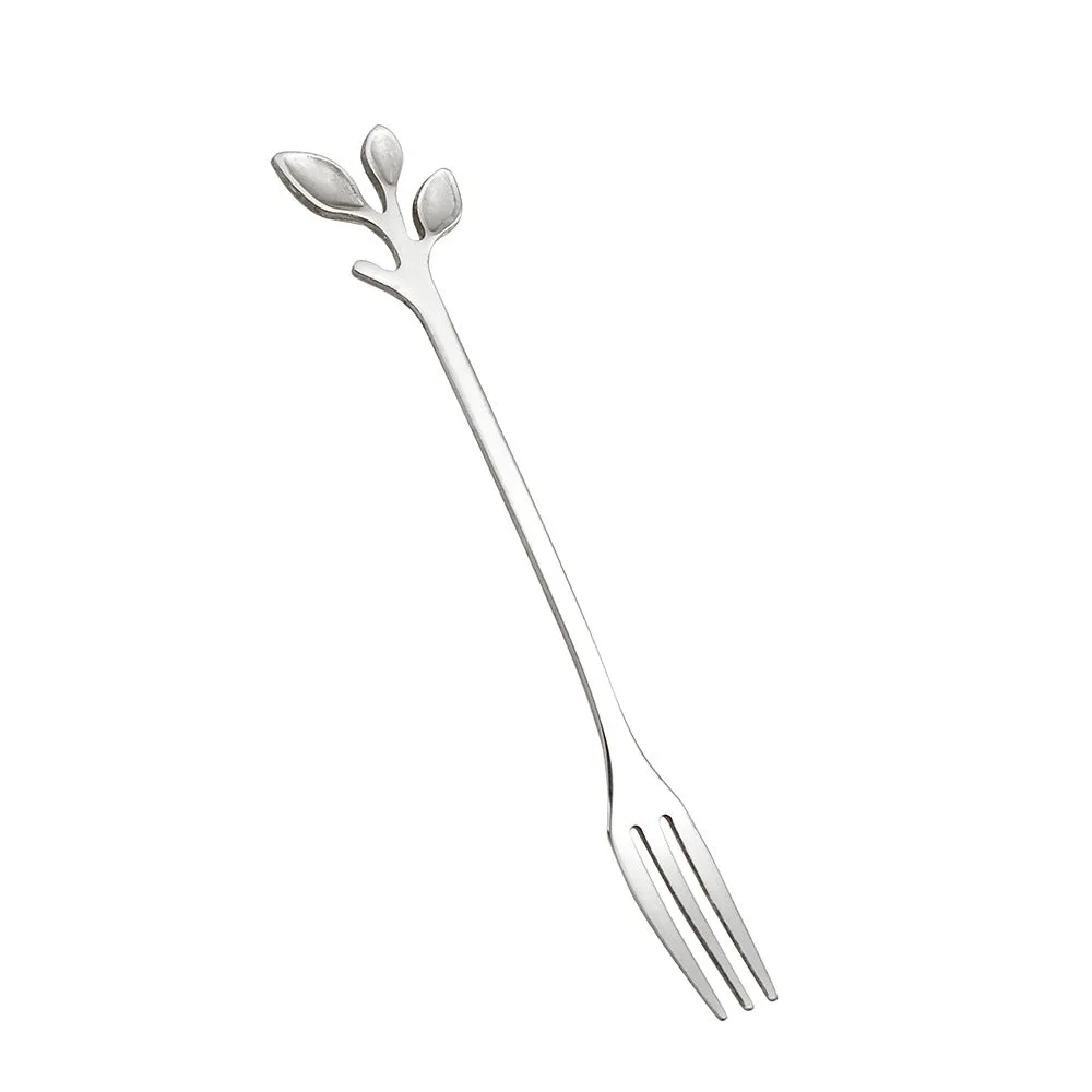 Q Stainless Steel Creative Fruit Fork Two-Tooth Fork Dessert Fork Household Fruit Toothpick Cake Fork