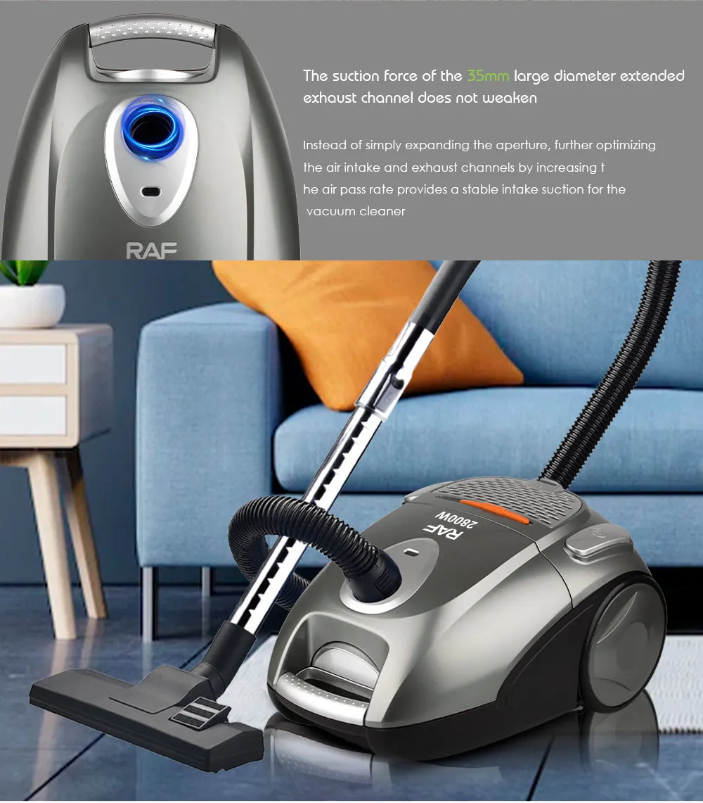 RAF Vacuum Cleaner | 1600w | Speed Variator infinitely | Variable Speed | Washable & Usable bag included | Automatic Cable Convenience | and Simplicity