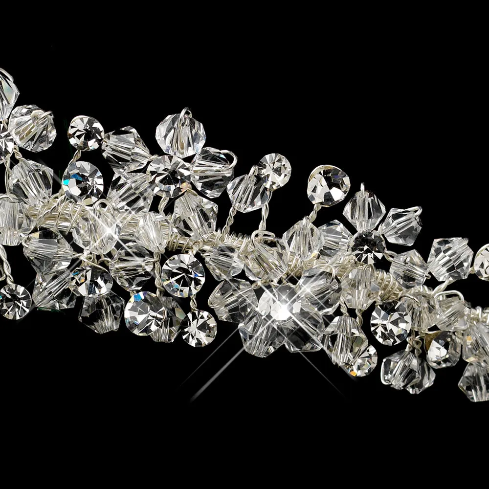 Silver Sparkling Swarovski Crystal Wedding Headband Tiara