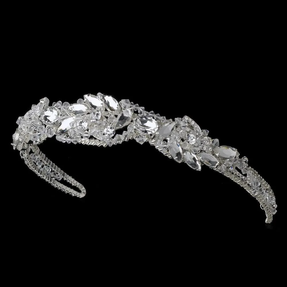 Silver Swarovski Crystal Couture Sensation Bridal Headband Tiara