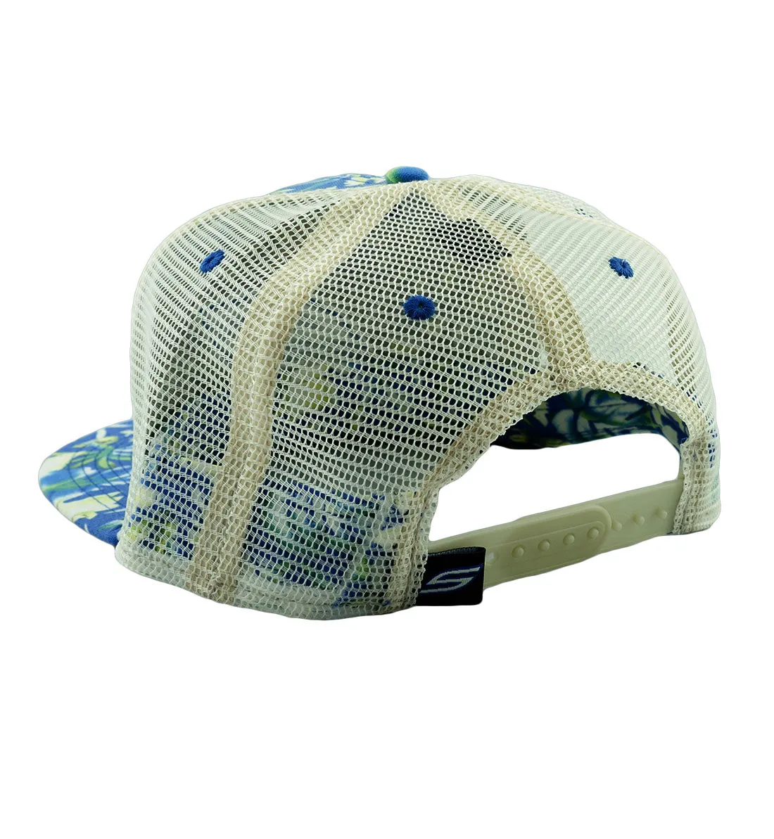 Social Paintball Snapback Hat - Blue Flower Trucker