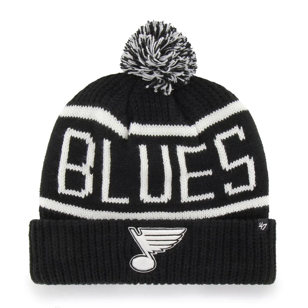 ST. LOUIS BLUES 47' NOTE TONAL CALGARY POM KNIT BEANIE - BLACK/WHITE