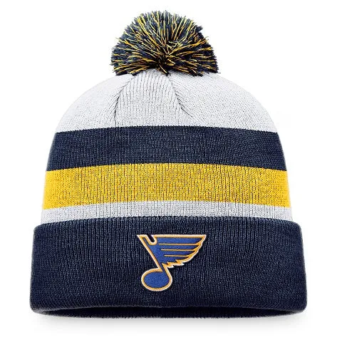 ST. LOUIS BLUES FANATICS NOTE STRIPED POM KNIT-MULTI